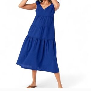 Old Navy Royal Blue Tiered Midi Dress w/tie back, Large